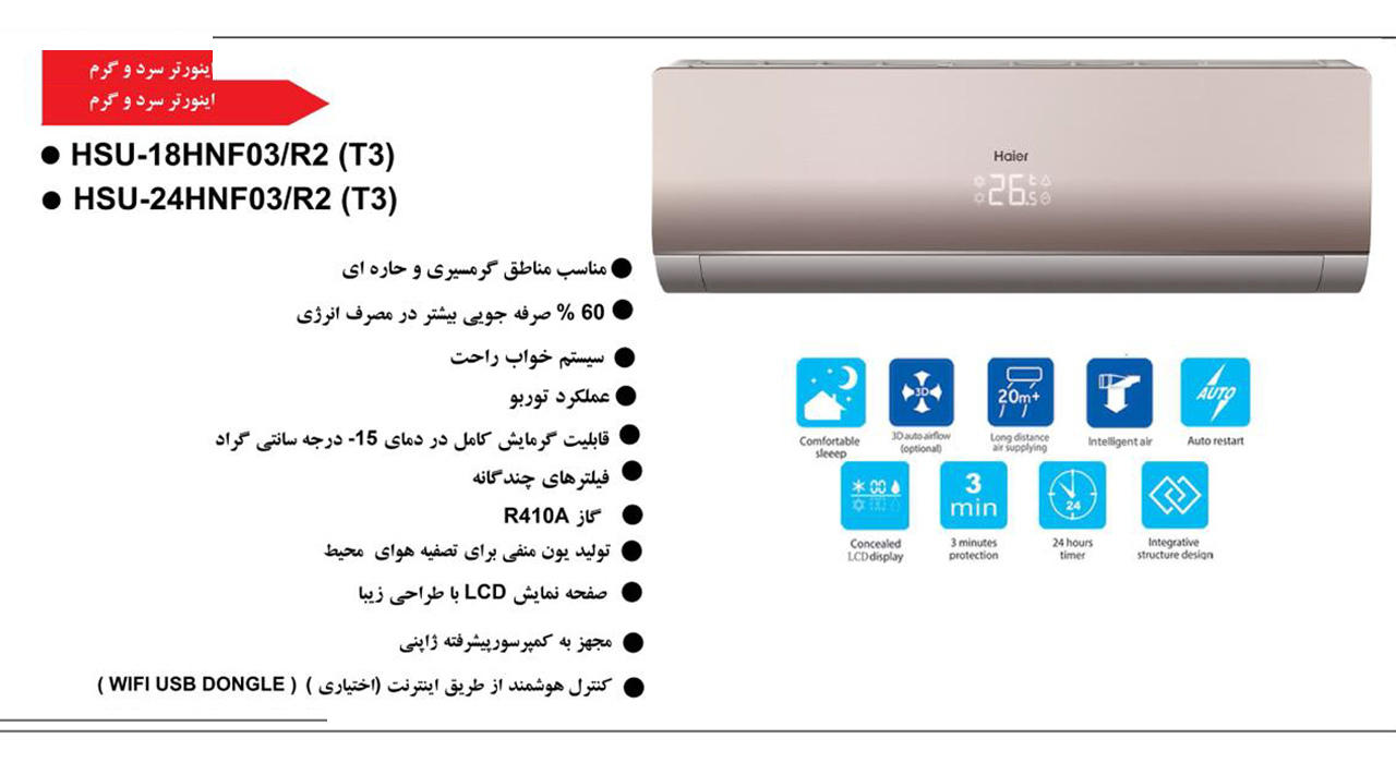 کولر گازی هایر مدل HSU-18HNF03-R2-T3