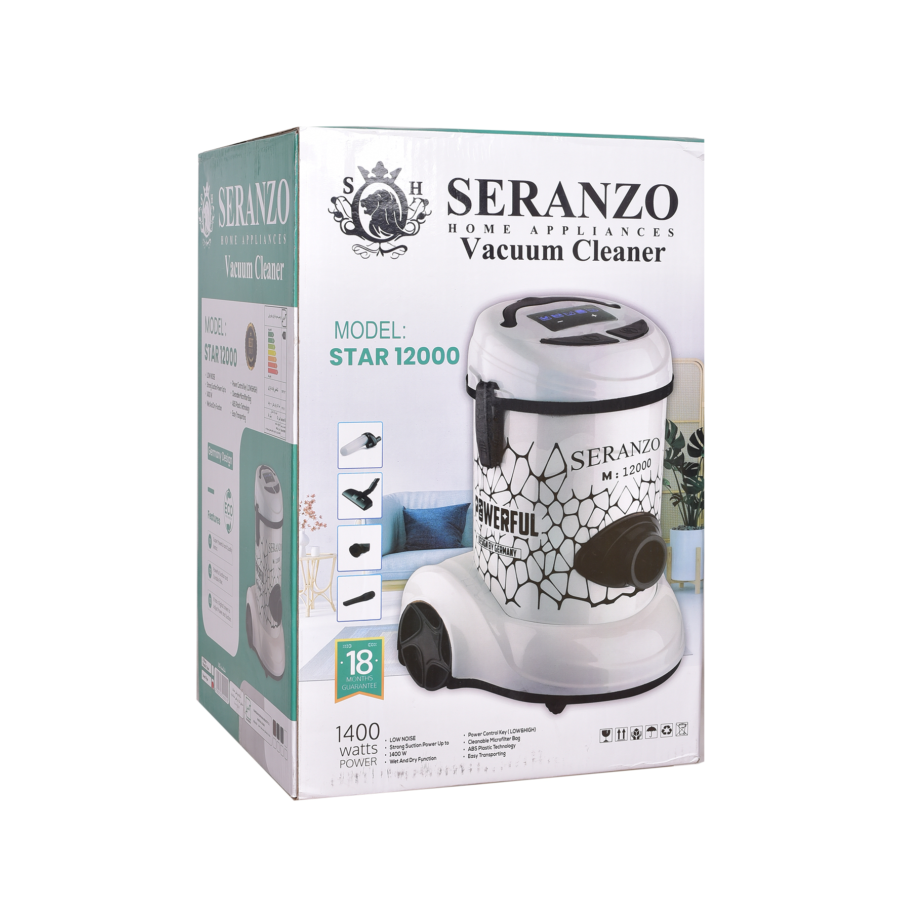 جاروبرقی سطلی 1400 وات کهکشان مدل سرانزو 12000 star