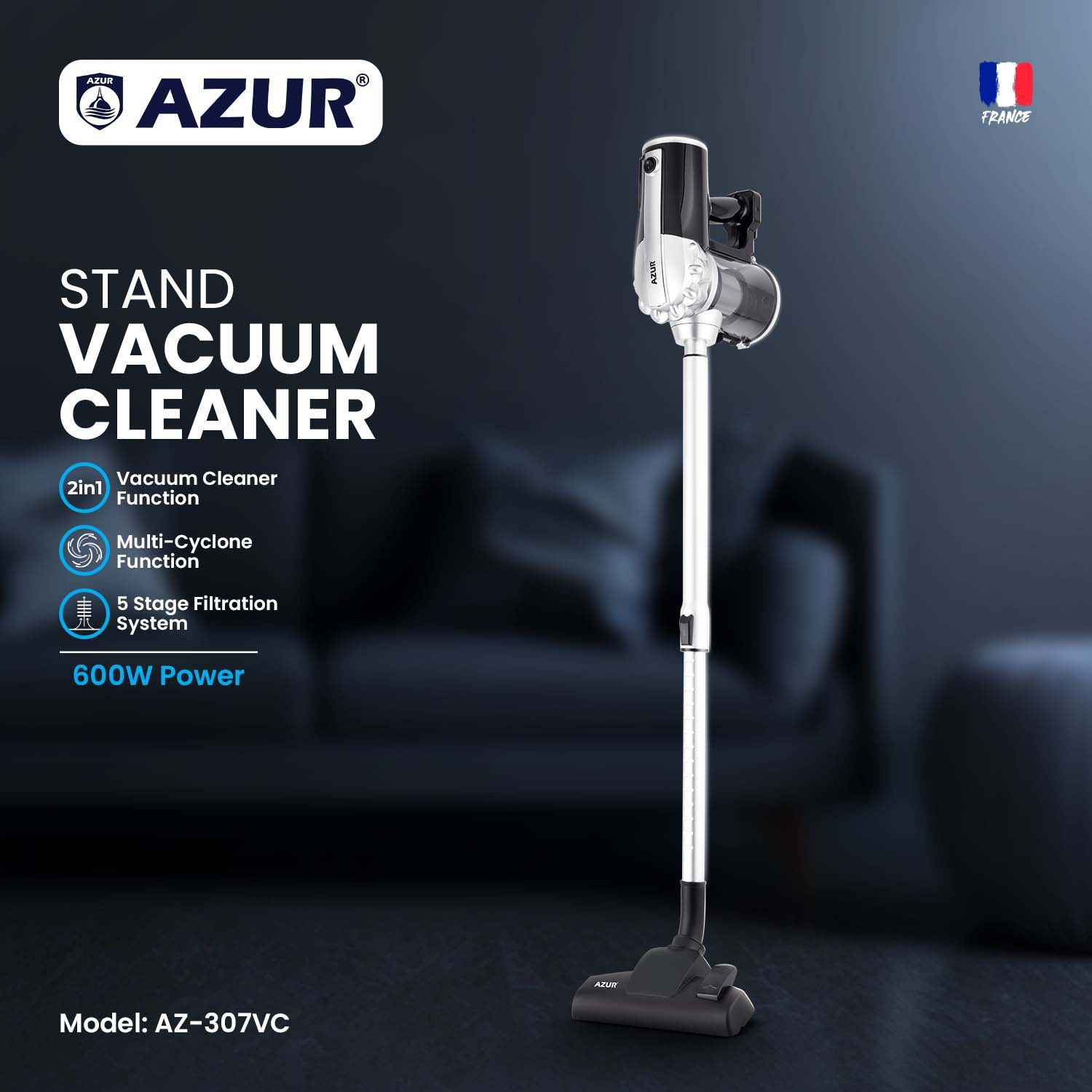 جاروبرقی ۶۰۰ وات آزور مدل AZ-307