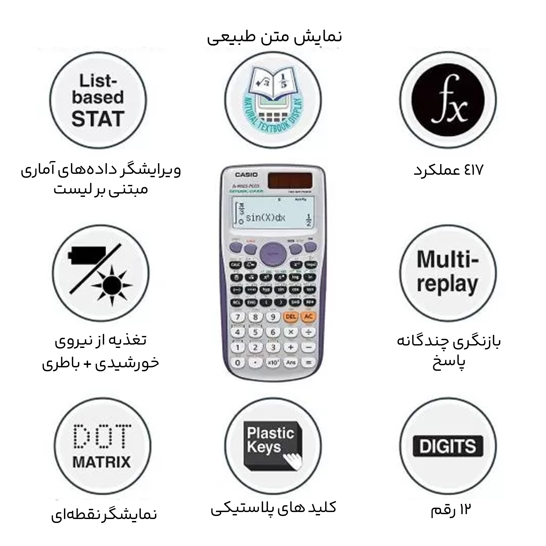 ماشین حساب کاسیو مدل fx-3650PII