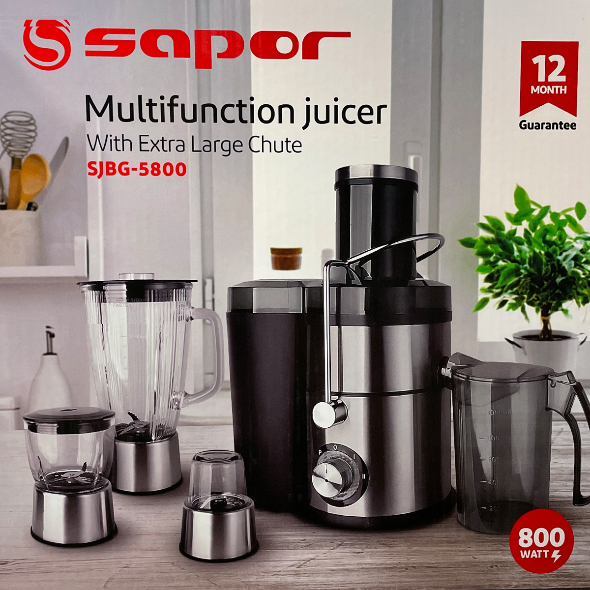 آبميوه گيري 4 كاره ساپر مدل SJBG-5800