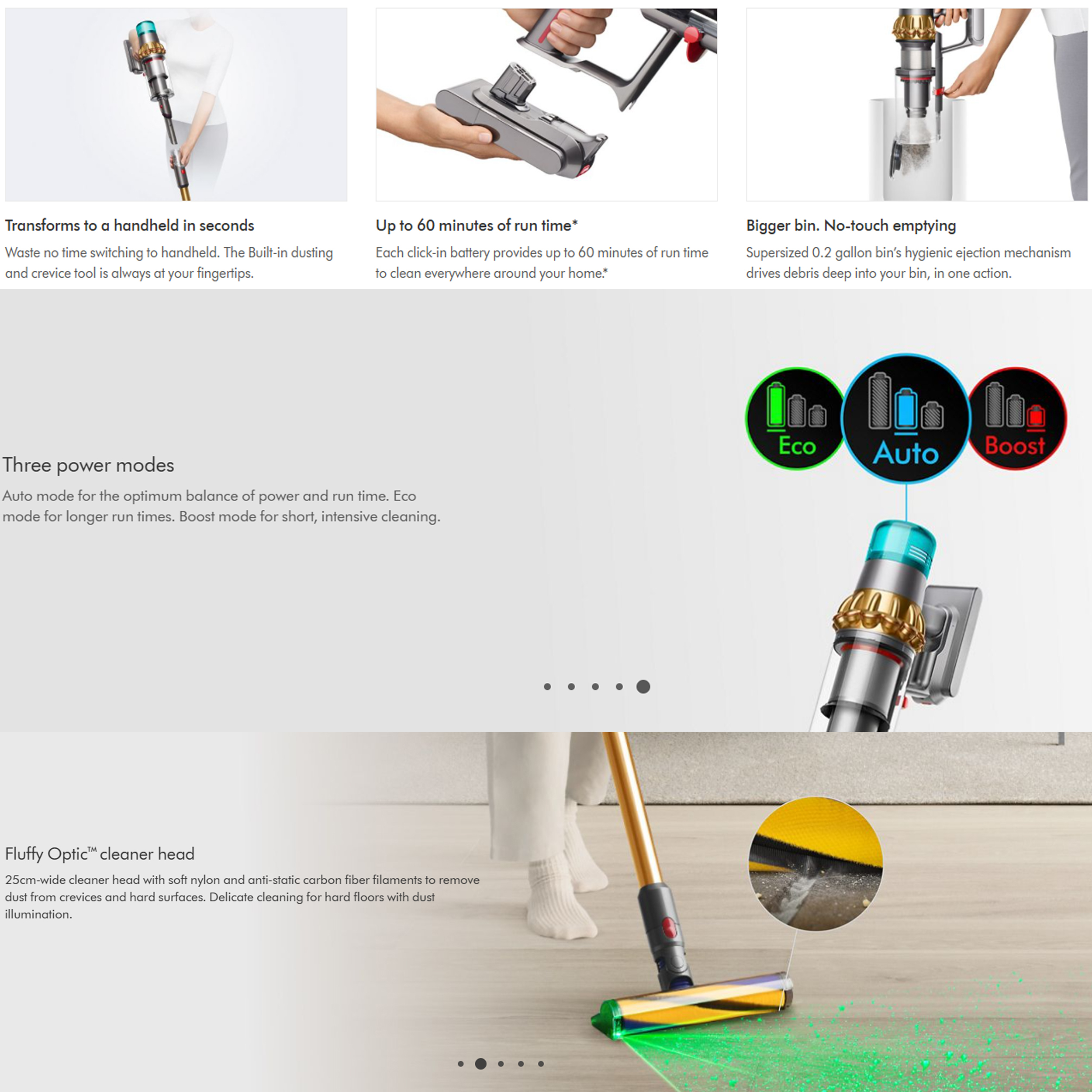 جارو شارژی هوشمند دایسون مدل V15 Detect Total Clean