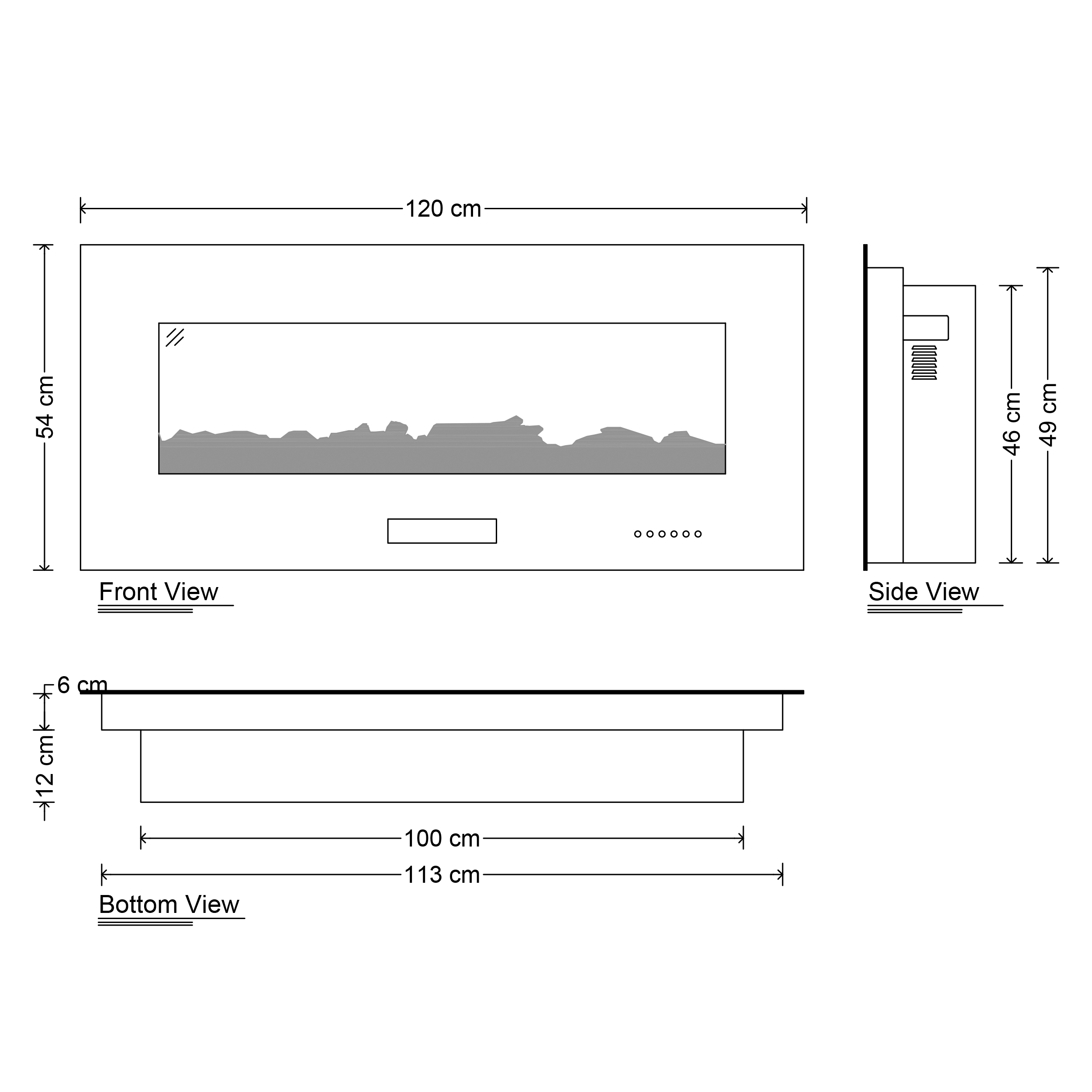 شومینه برقی شومینه  اچ بی مدل HB 120S