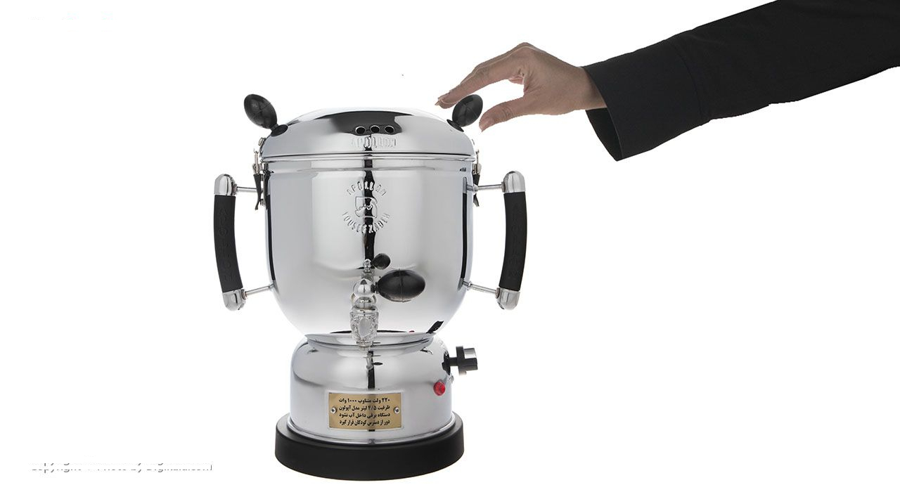 سماور برقی آپولون مدل دولوکس هیدرولیک 1000 وات حجم 5 لیتر