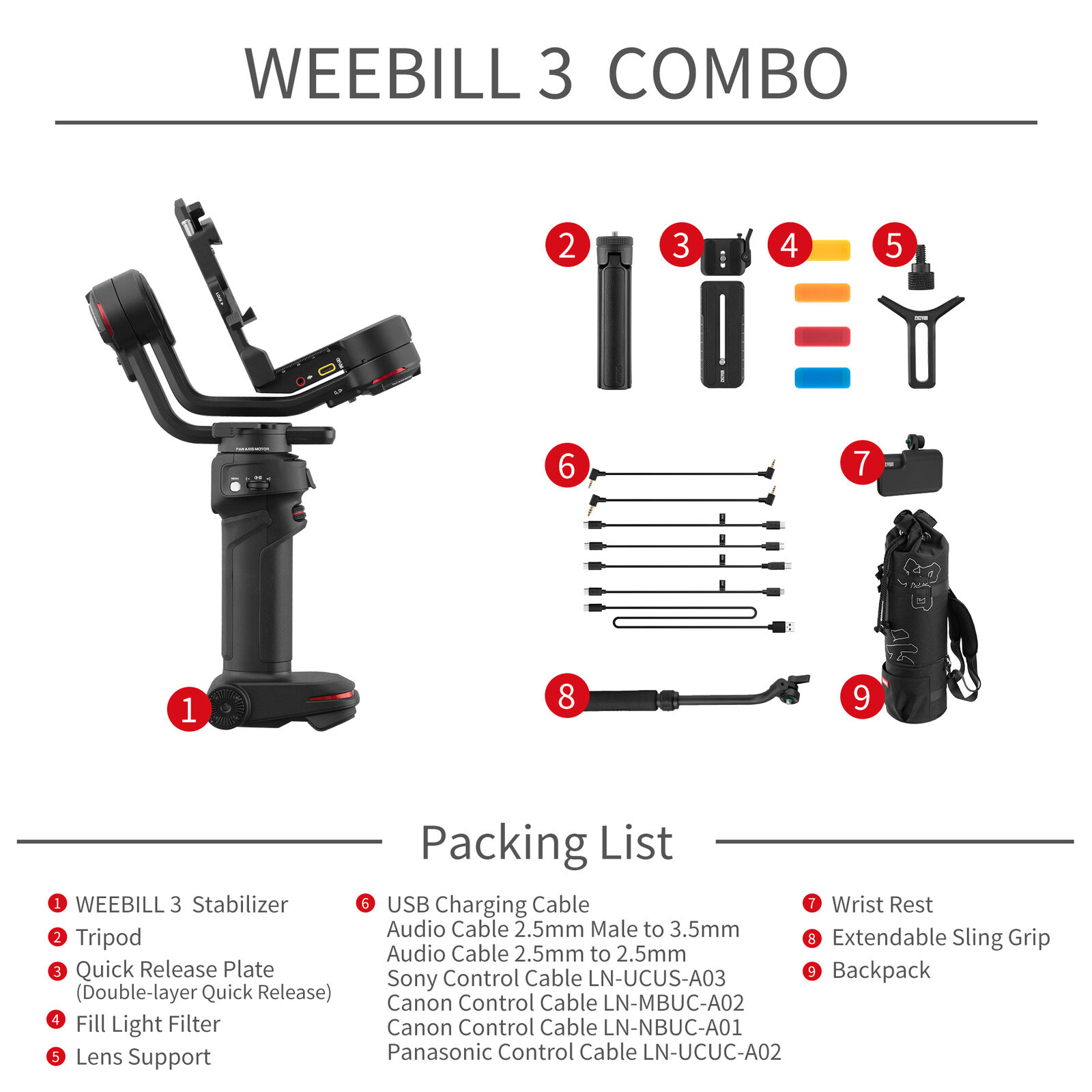 گیمبال ژیون مدل WEEBILL-3 Combo