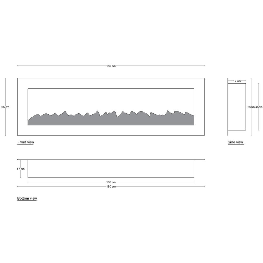 شومینه دیواری برقی شومینه بیستون مدل B.B_180_L2.bs