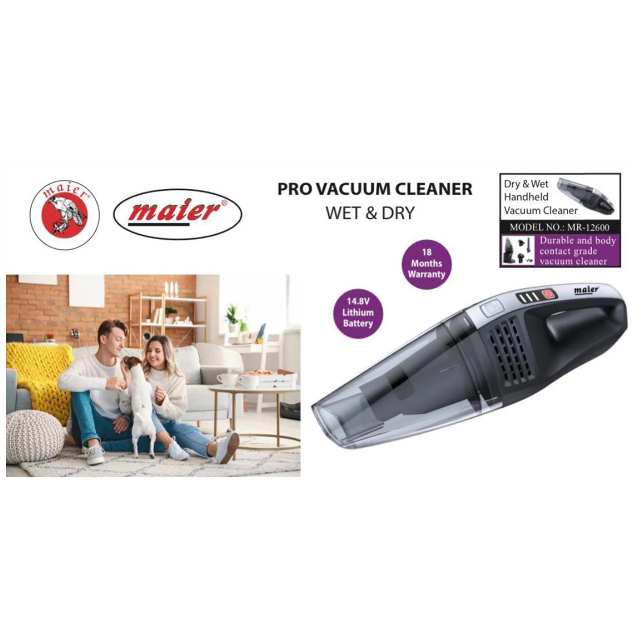 جارو شارژی دستی مایر مدل MR-12600