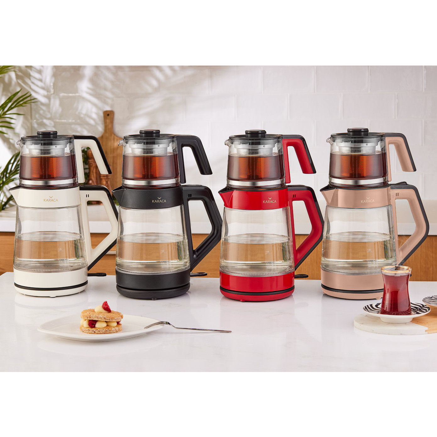 چای ساز روی هم کاراجا مدل Cam Led