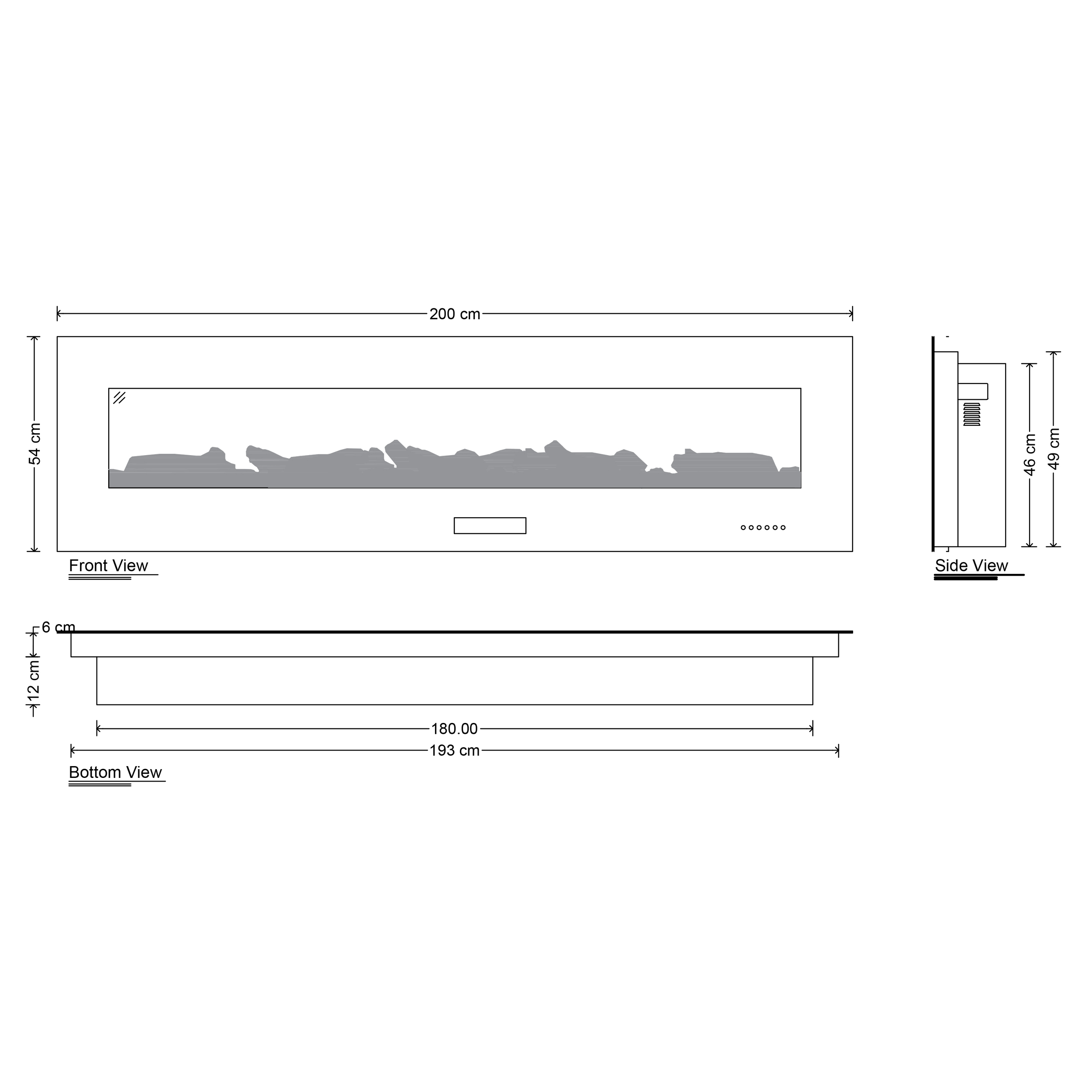 شومینه برقی شومینه اچ بی مدل ID6838-200