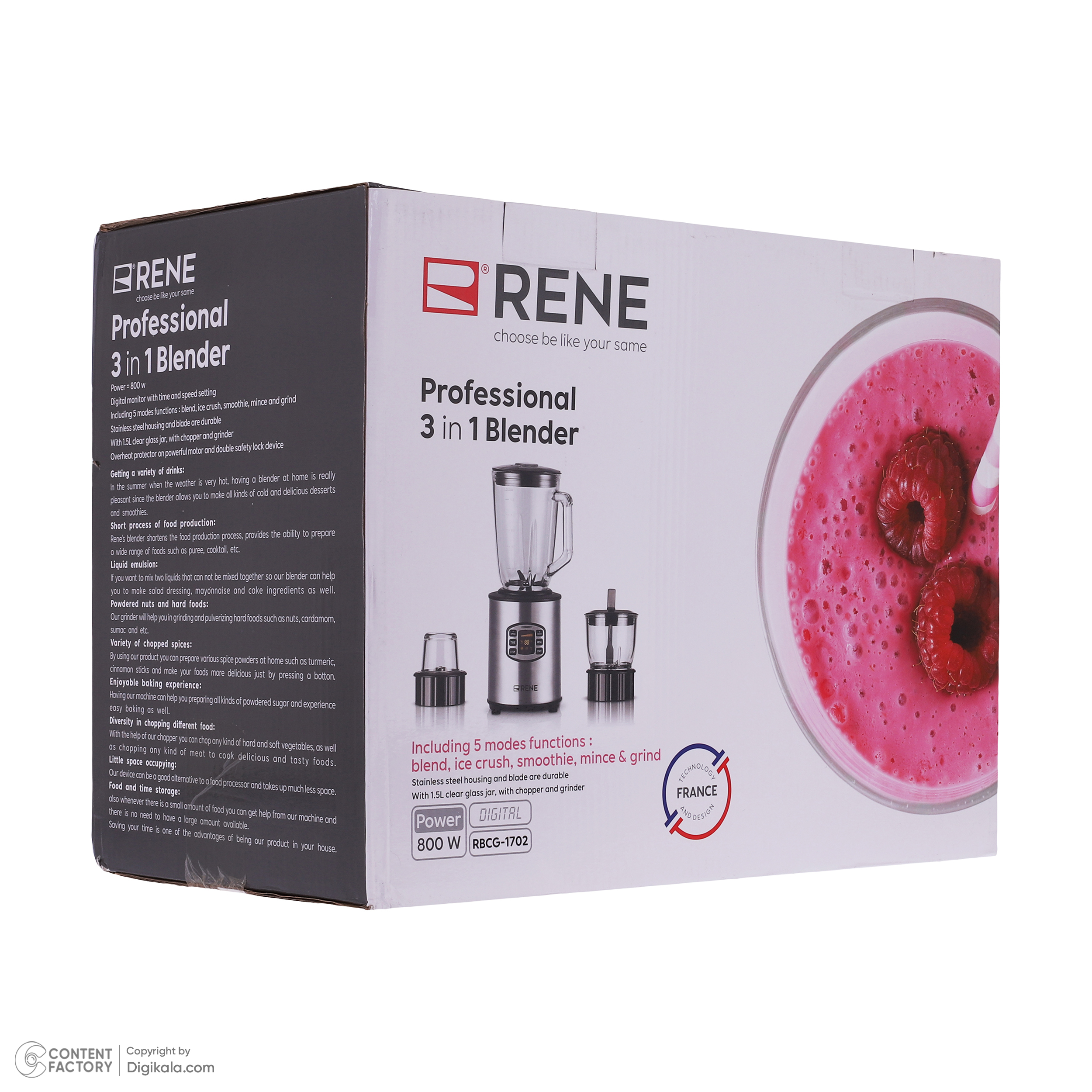 مخلوط کن و آسیاب کن رنه مدل RBCG-1702