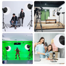 نور ثابت ال ای دی پلوز مدل Foldable Dual Color Temperature 150W KIT