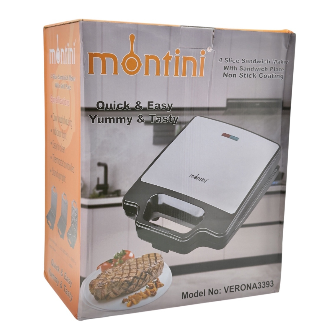 ساندویچ‌ساز چهار خانه مونتینی مدل VERONA3393