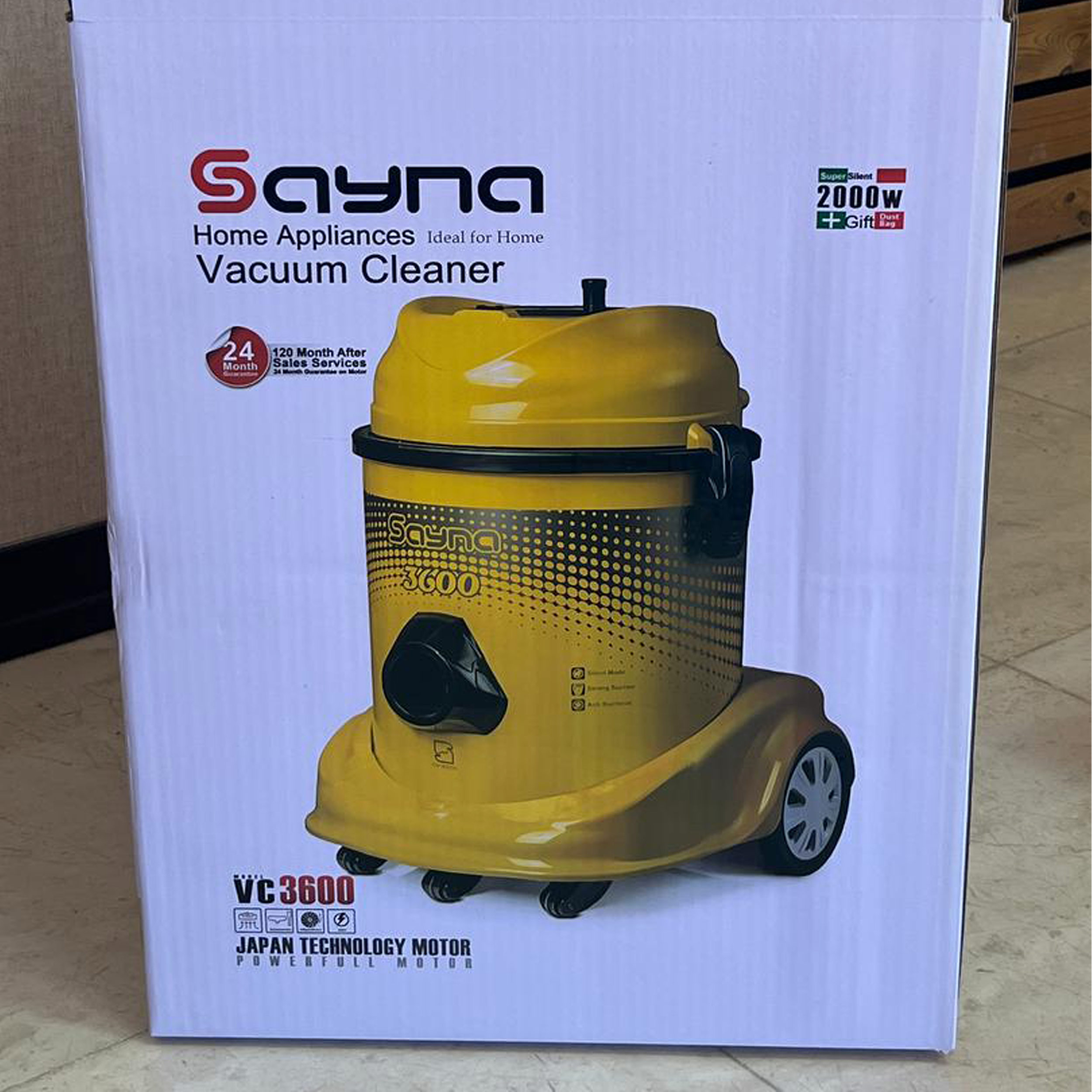 جاروبرقی سطلی 2000 وات ساینا مدل 3600