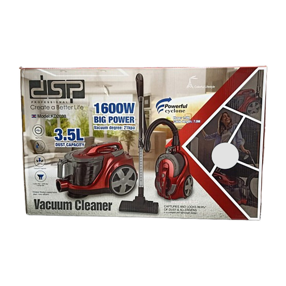 جاروبرقی مخزندار 1600 وات دی اس پی مدل KD-2038