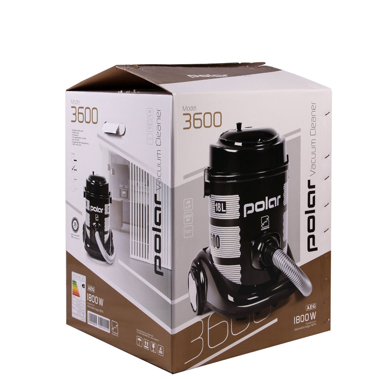 جاروبرقی سطلی 1800 وات پلار مدل 3600