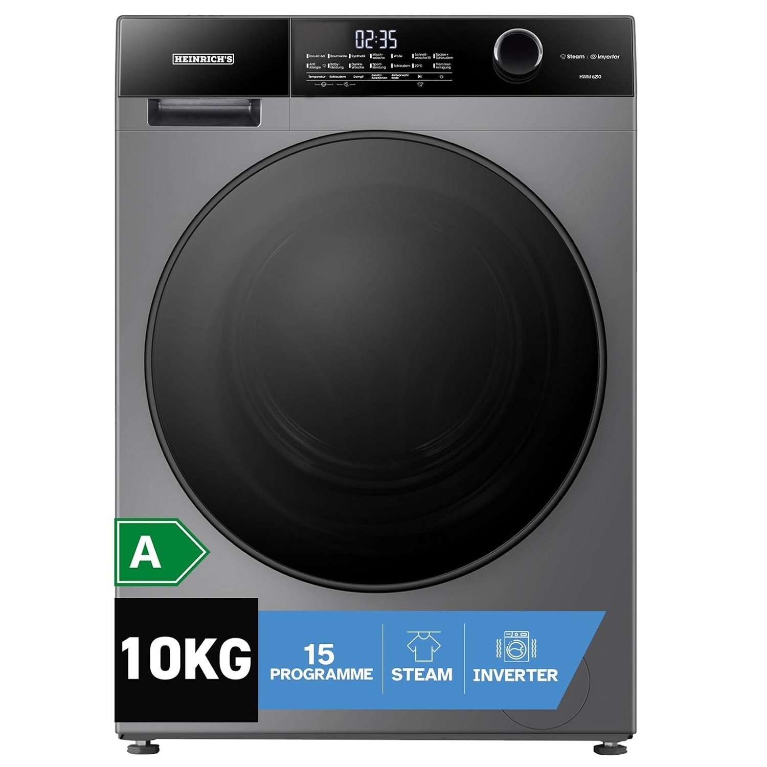 ماشین لباسشویی 10 کیلوگرم اتوماتیک هنریچ مدل HWM6210