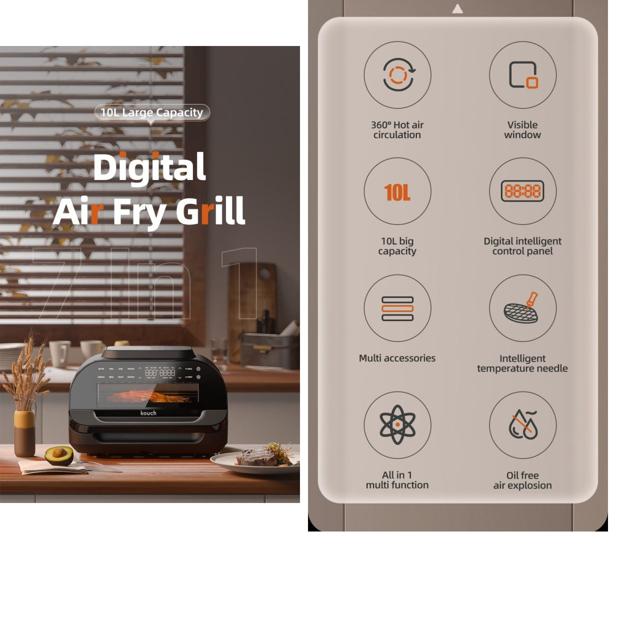 سرخ کن بدون روغن کوخ مدل KFG2160