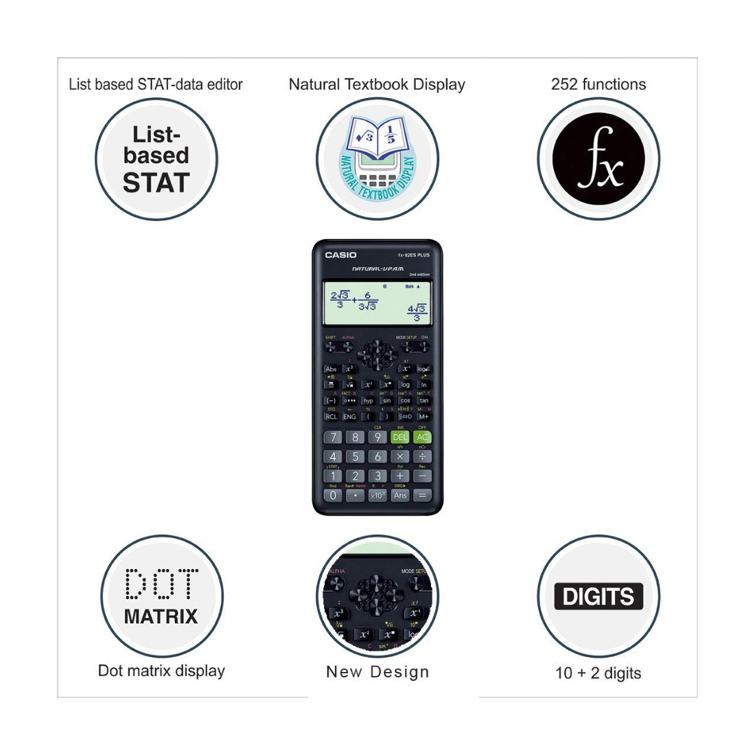ماشین حساب کاسیو مدل Fx-82ES PLUS 2nd edition