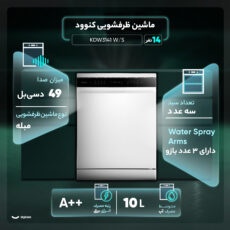 ماشین ظرفشویی 14 نفره کنوود مدل KDW3141 W/S