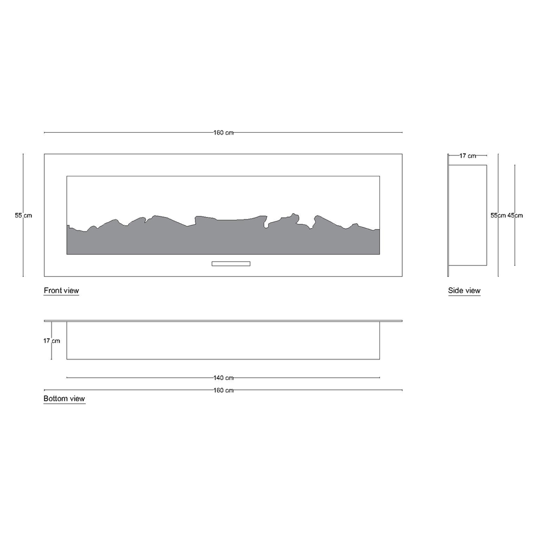 شومینه دیواری برقی شومینه بیستون مدل C.Z_160_L2.bs