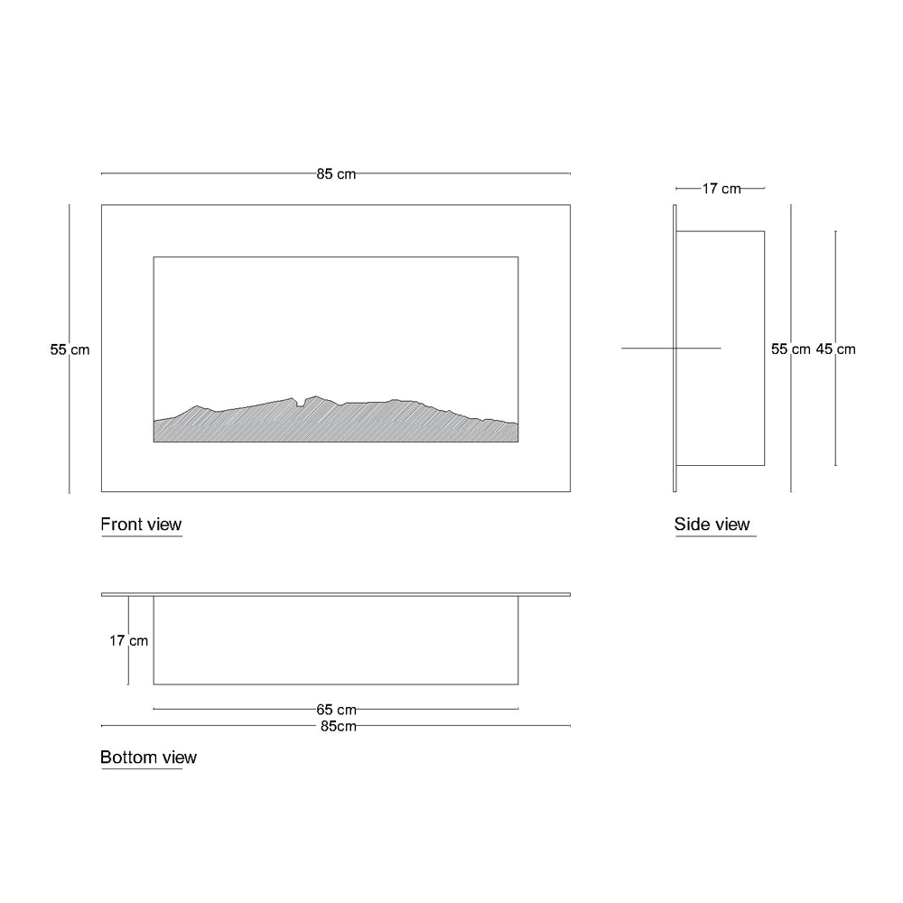 شومینه دیواری برقی شومینه بیستون مدل  B.E_85_L4