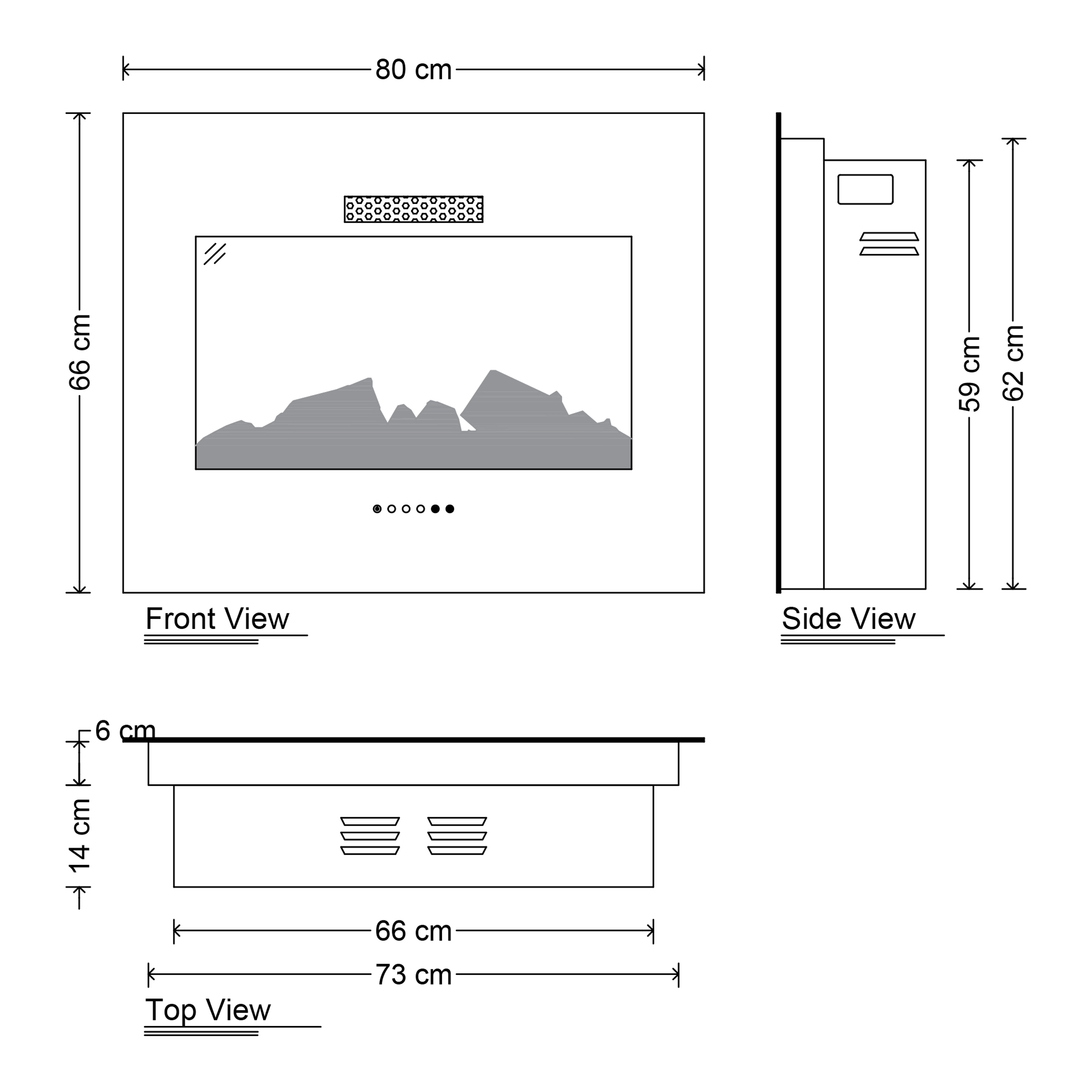 شومینه برقی شومینه اچ بی مدل ID6838-80