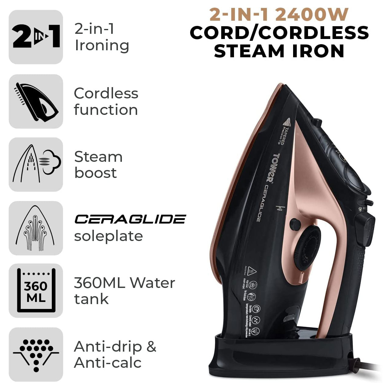 اتو بخار تاور مدل T22008RG