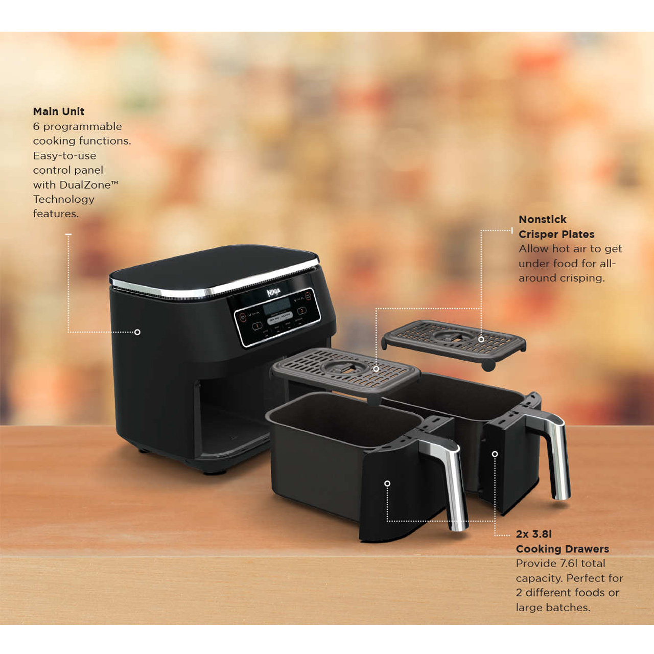 سرخ کن بدون روغن 7.6 لیتری نینجا مدل AF300