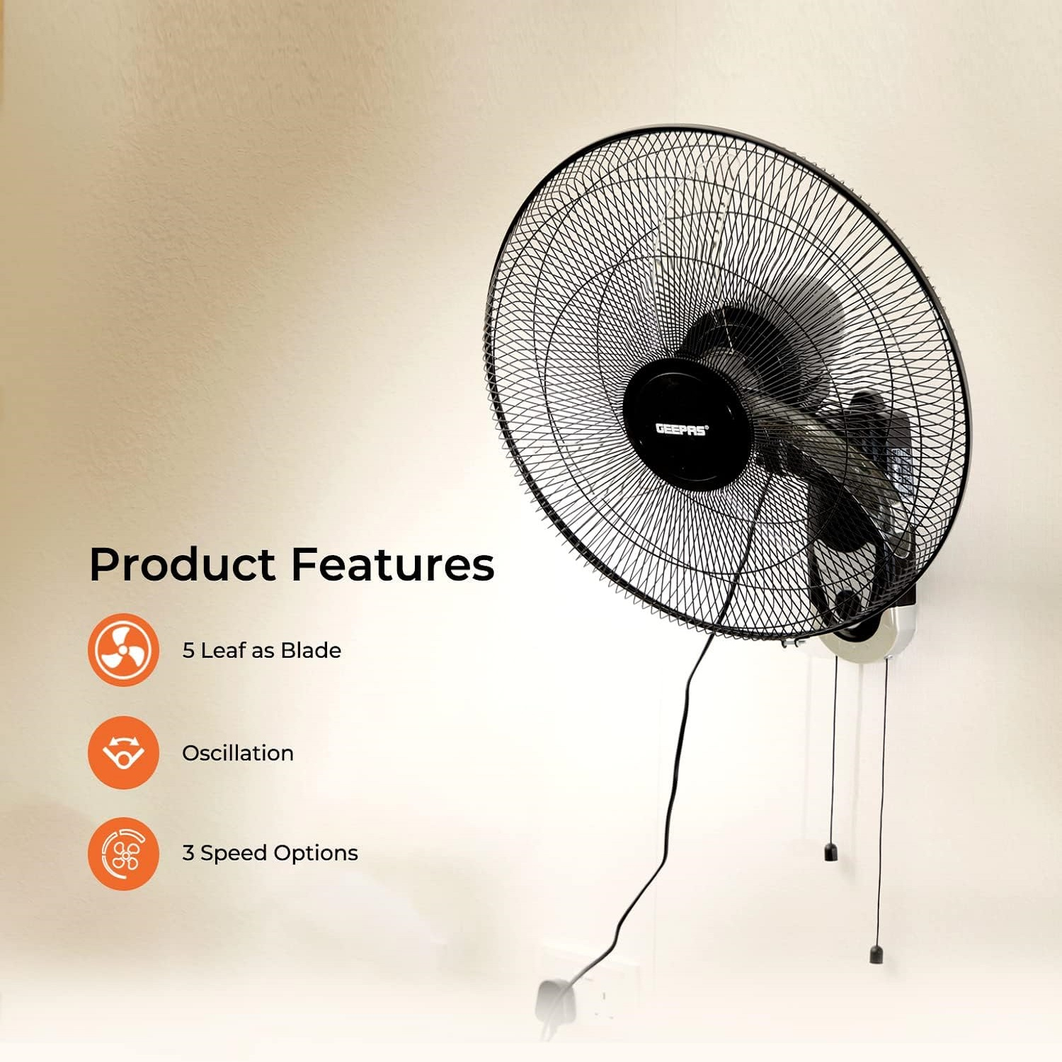 پنکه دیواری جی پاس مدل GF9604