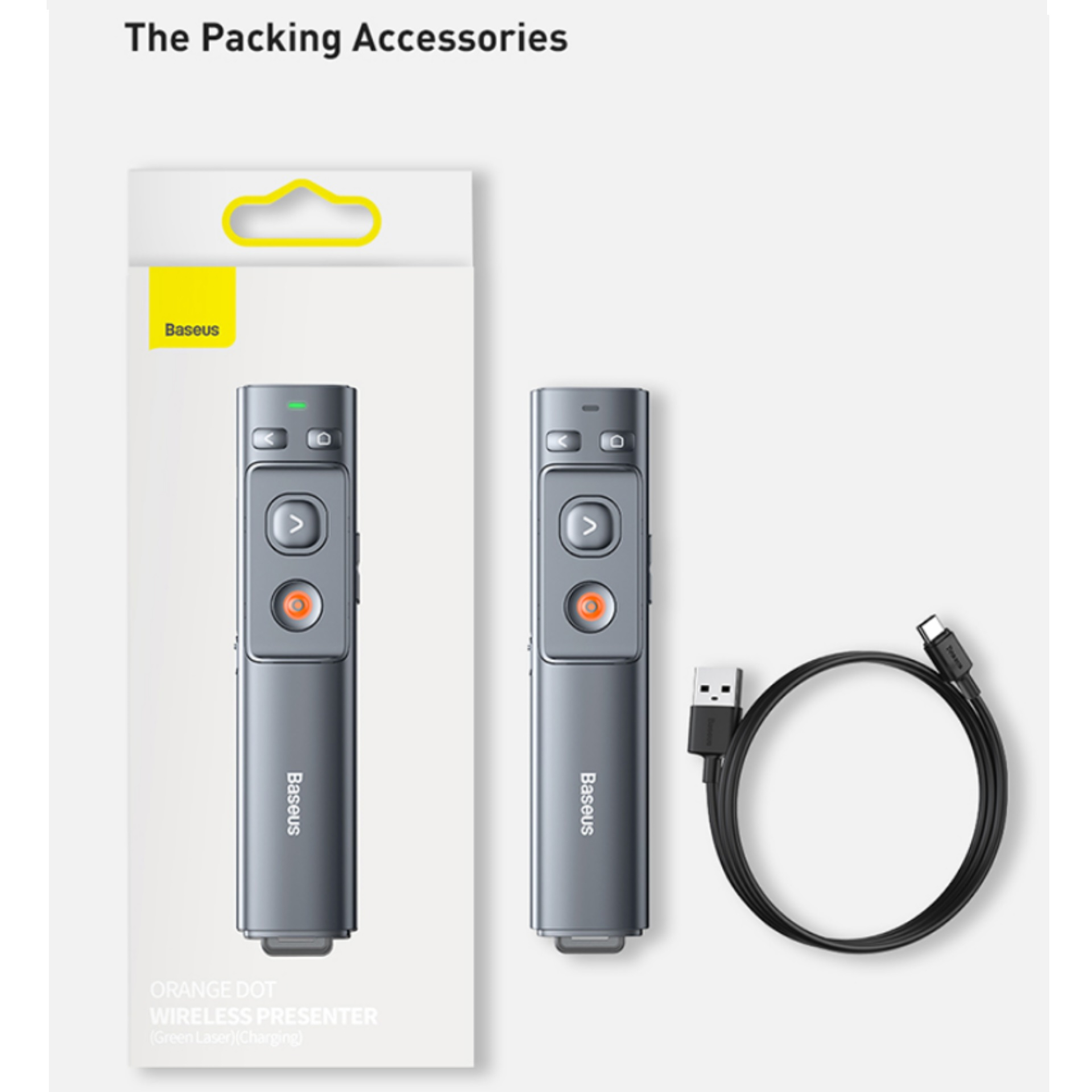 پرزنتر بی سیم باسئوس مدل WKCD010013 Green Laser