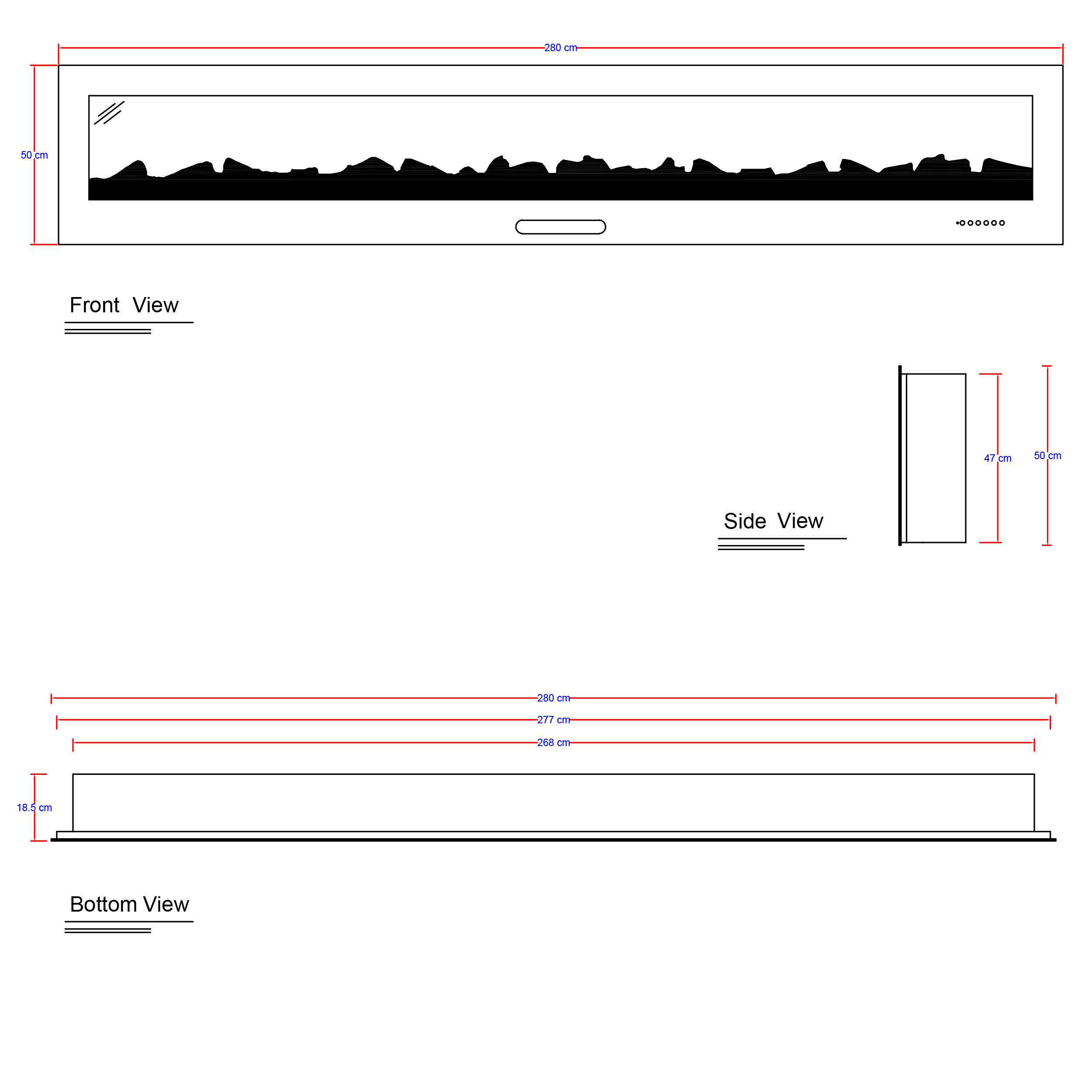 شومینه برقی اچ بی مدل  LCD-280