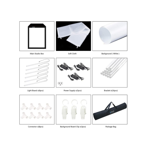 اتاقک عکاسی پلوز مدل 80120200 ابعاد 80×120×200 سانتی متر