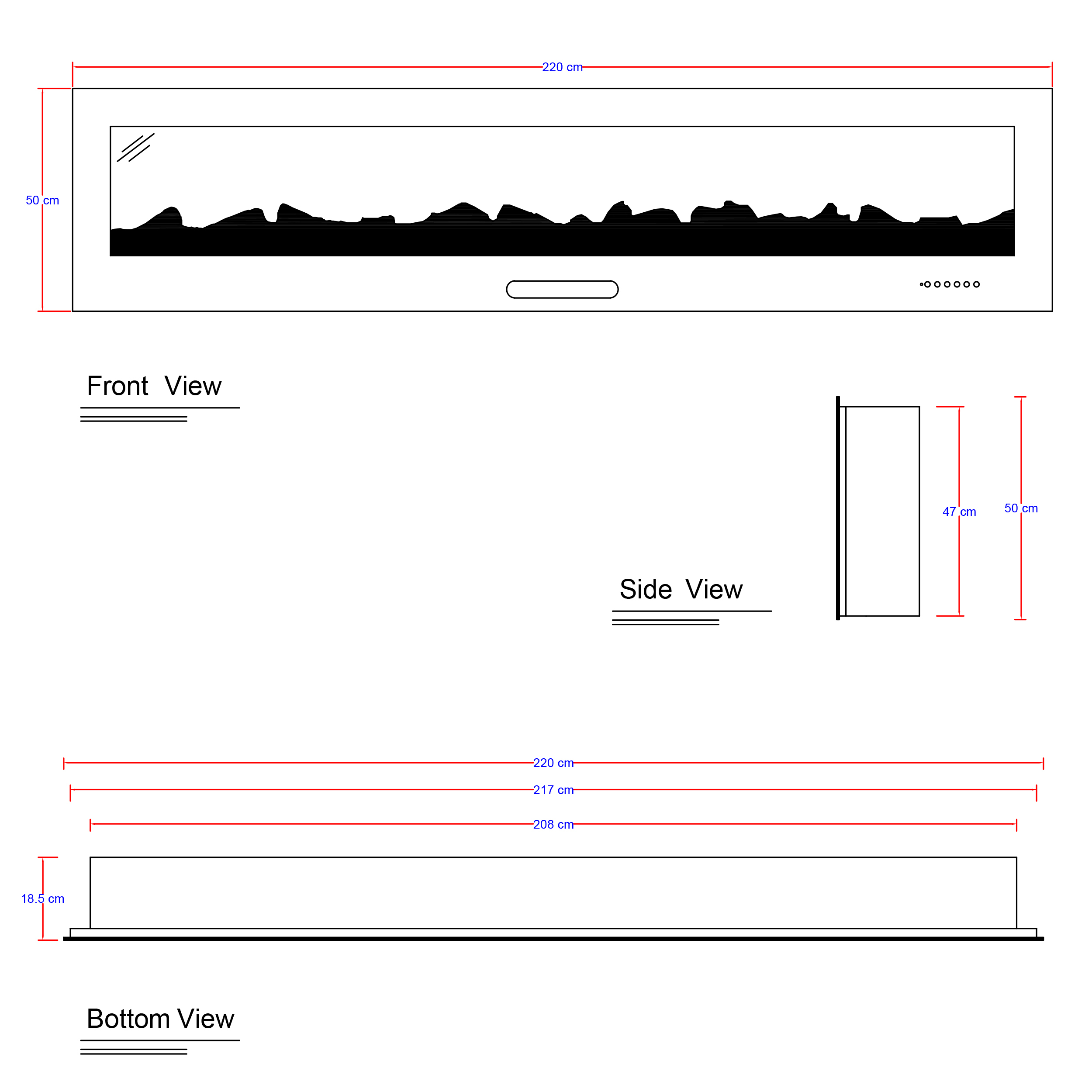شومینه برقی اچ بی مدل LCD-220