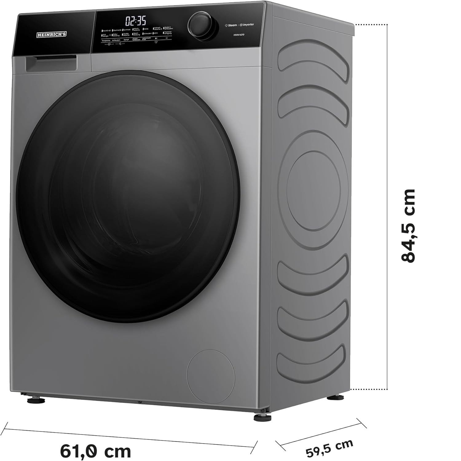 ماشین لباسشویی 10 کیلوگرم اتوماتیک هنریچ مدل HWM6210