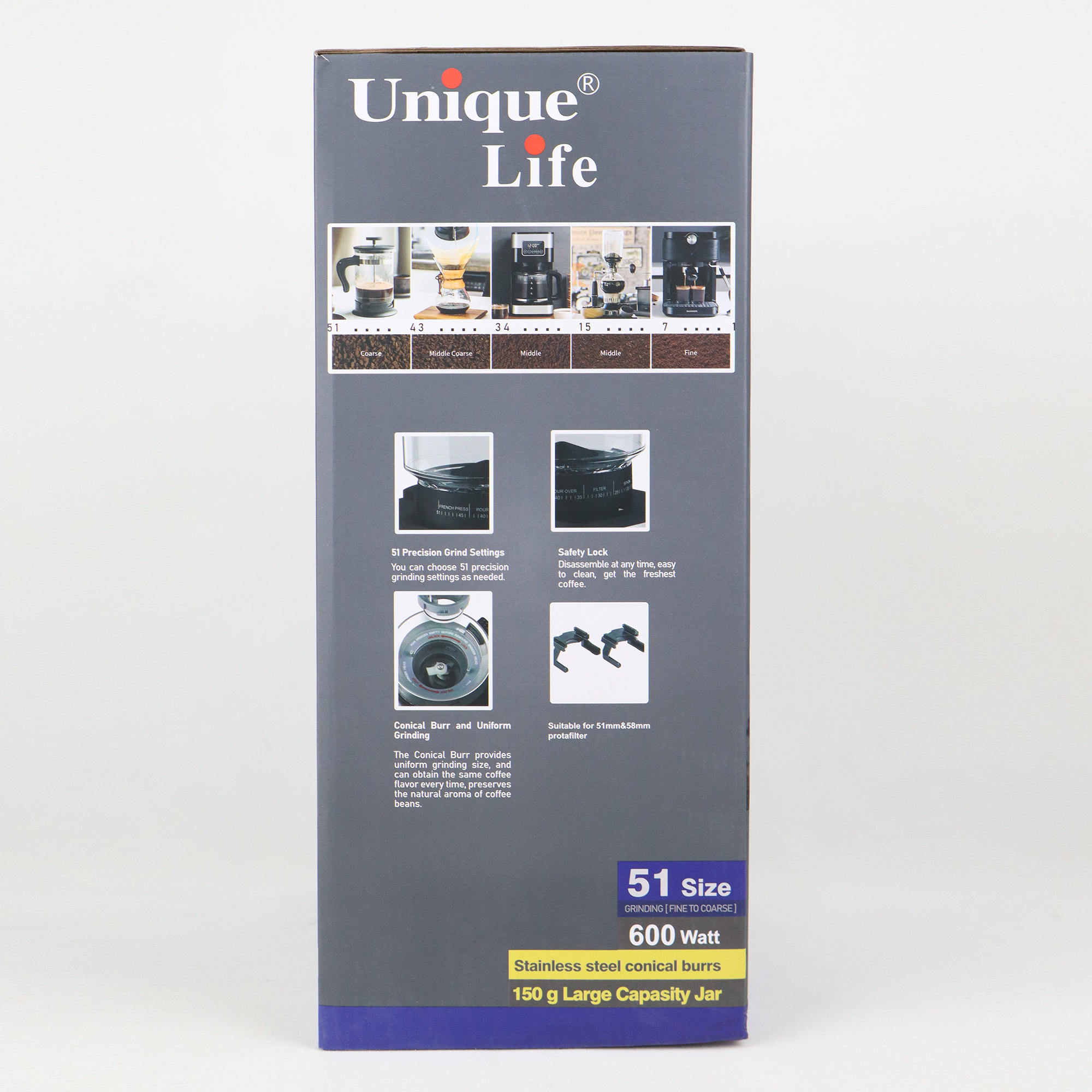 آسیاب قهوه یونیک لایف مدل UL-CG019S