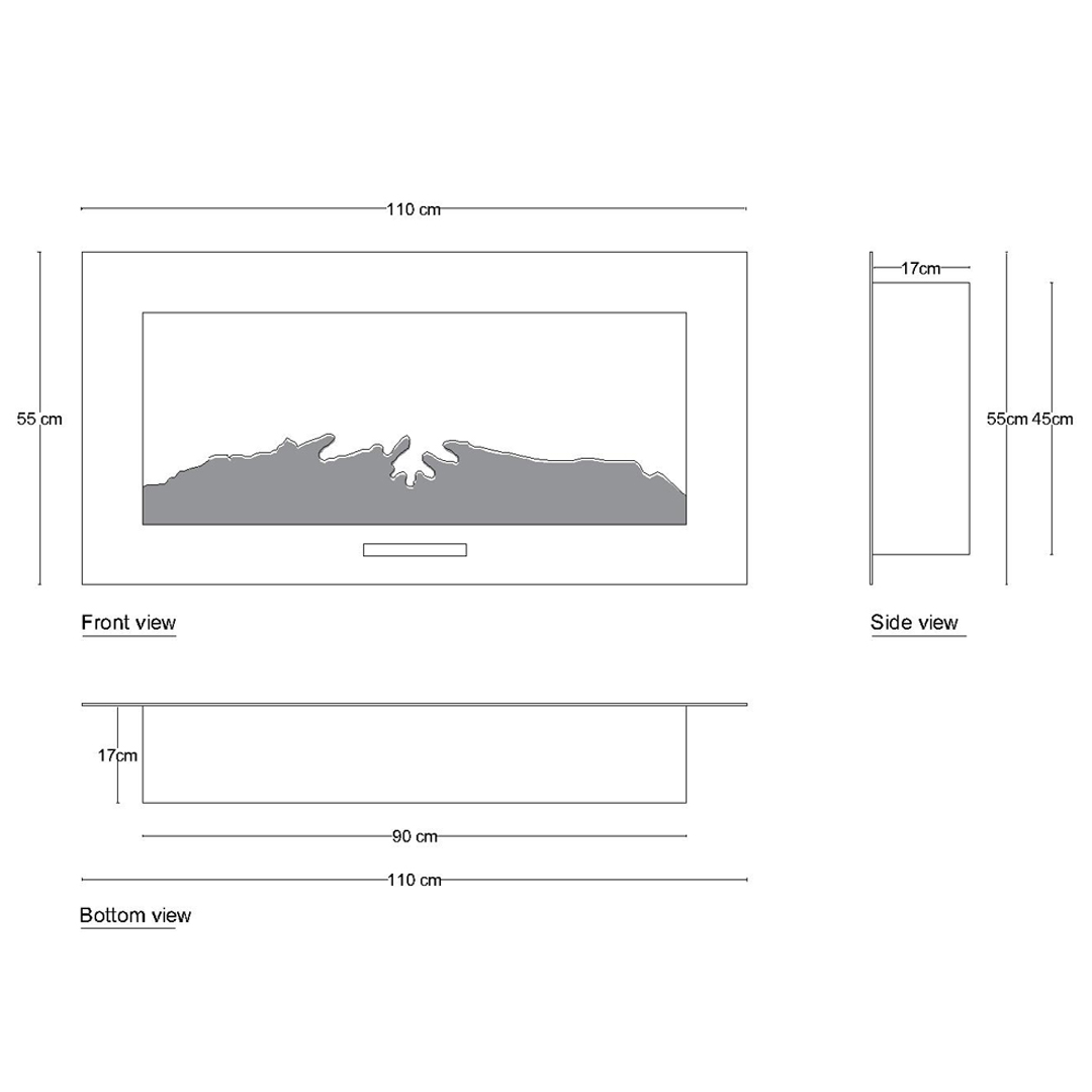 شومینه دیواری برقی شومینه بیستون مدل B.Z_110_L4.bs