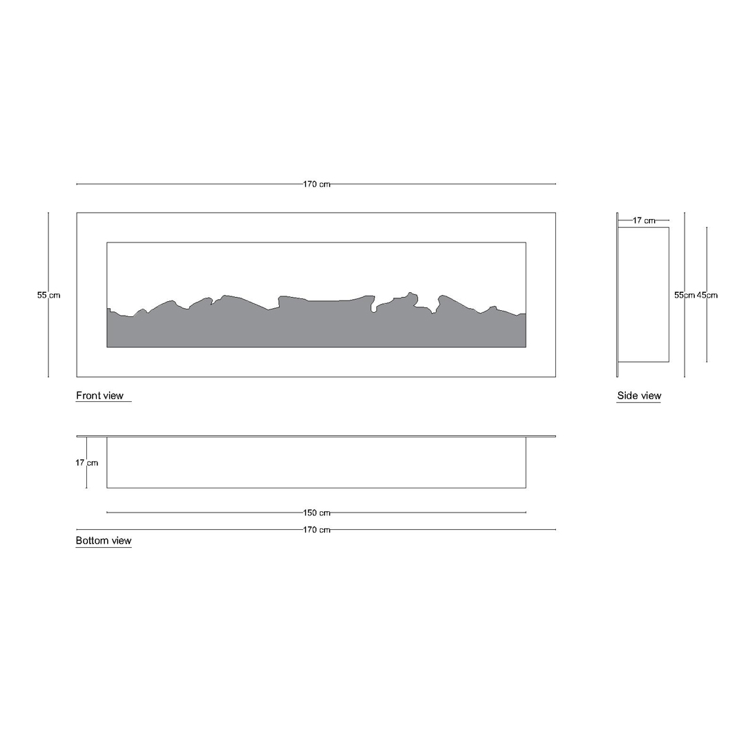 شومینه دیواری برقی شومینه بیستون مدل B.Z_170_L2.bs