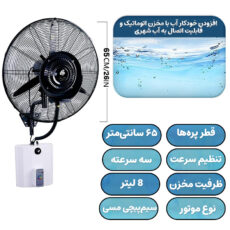 پنکه مه پاش دیواری 260 وات هانا مدل Hana-I2601