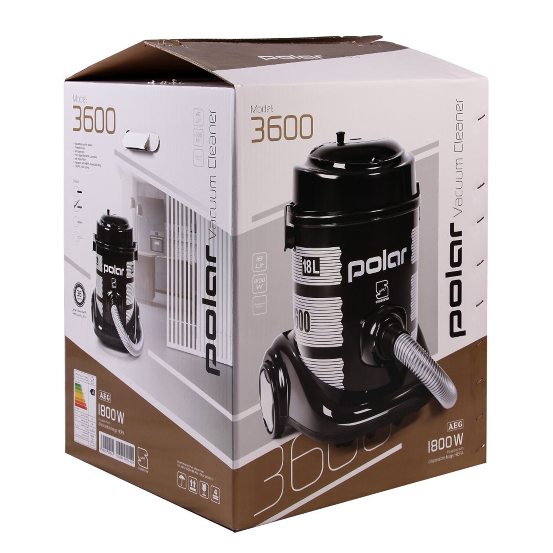 جاروبرقی 1800 وات پلار مدل 3600