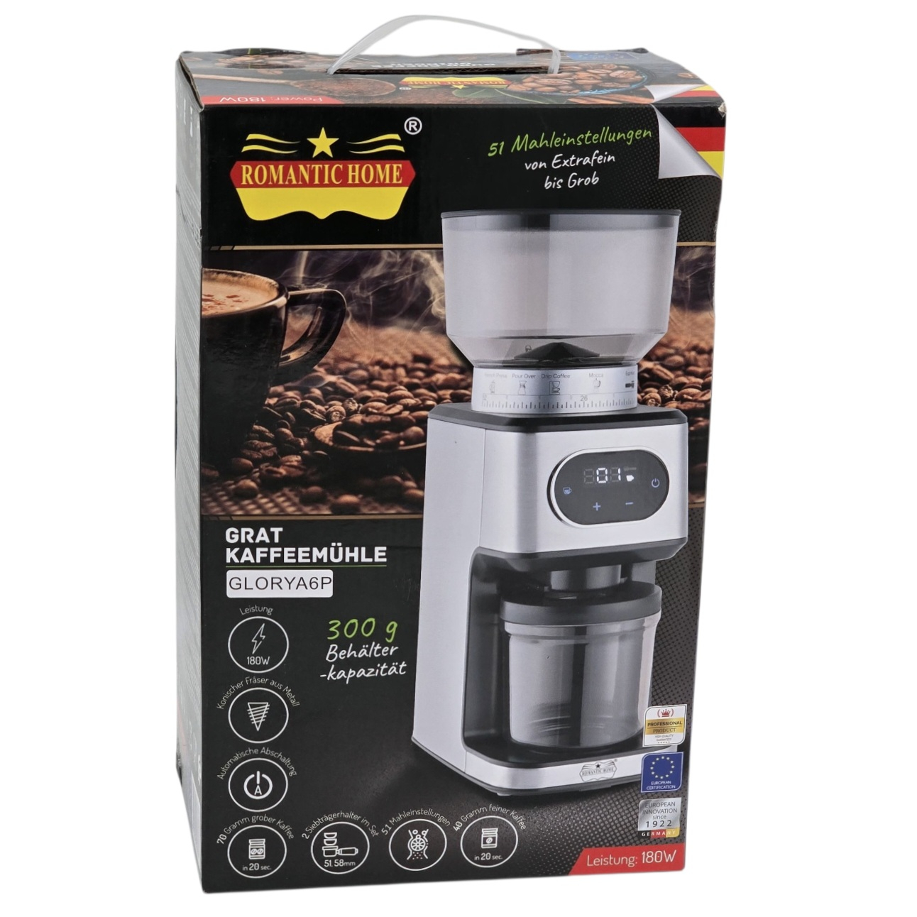 آسیاب قهوه رومانتیک هوم مدل GLORYA6P