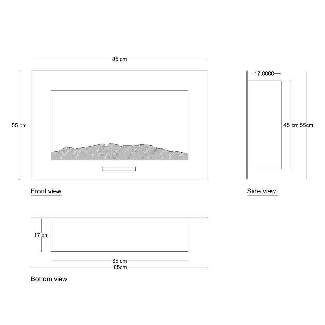 شومینه دیواری برقی شومینه بیستون مدل A.Z_85_T_wifi_L2.bs