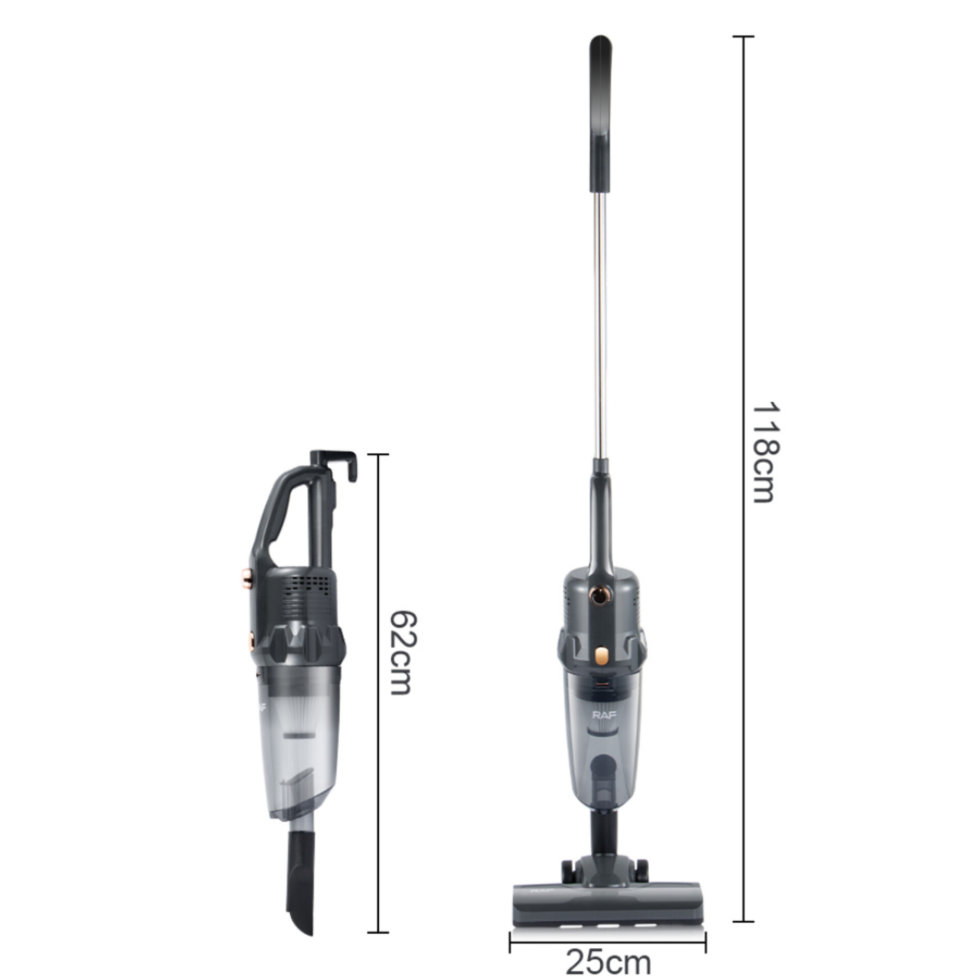 جاروبرقی مخزندار 600 وات راف مدل R.8763