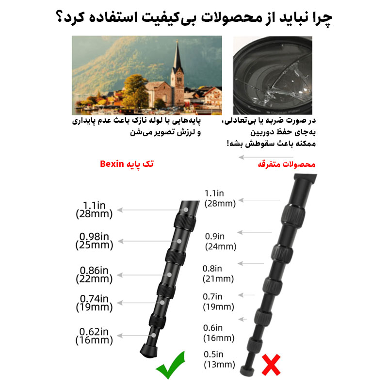 تک پایه دوربین بکسین مدل AirCraft Alum A
