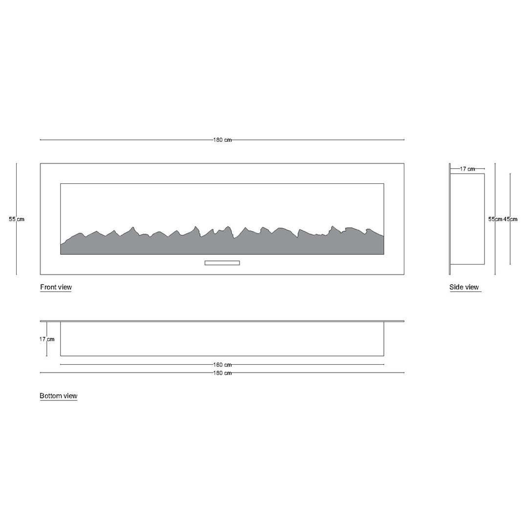 شومینه دیواری برقی شومینه بیستون مدل C.Z_180_L2.bs