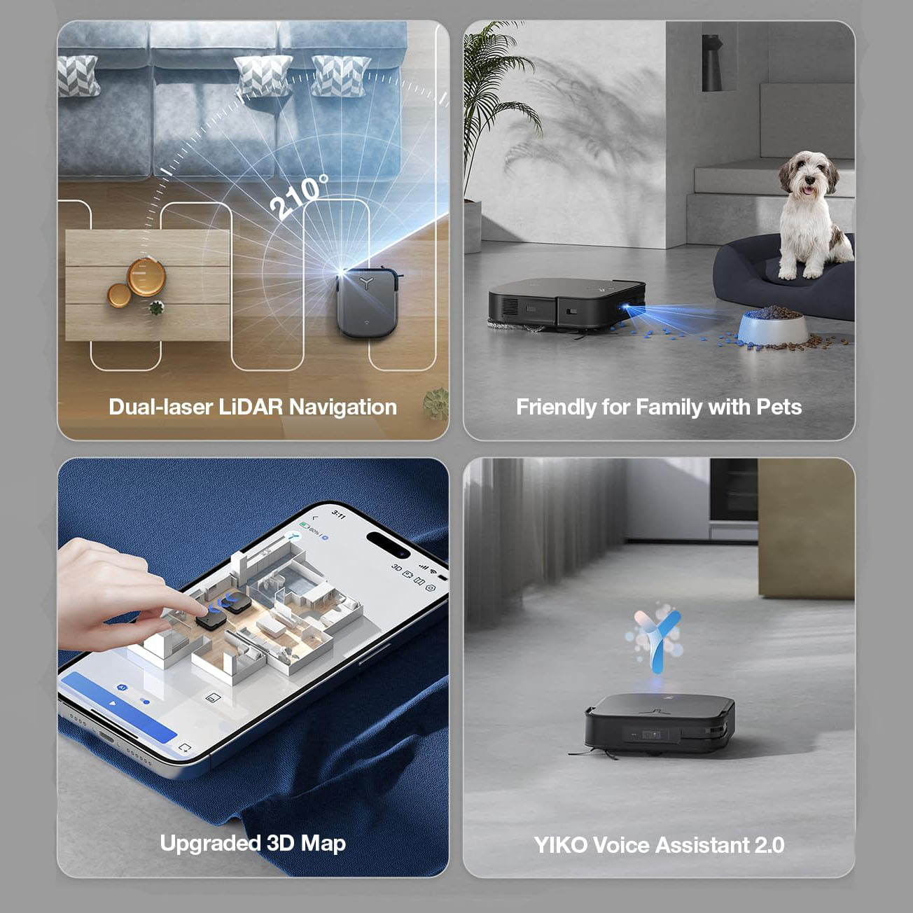 جاروبرقی رباتیک اکووکس رباتیک مدل X2 COMBO