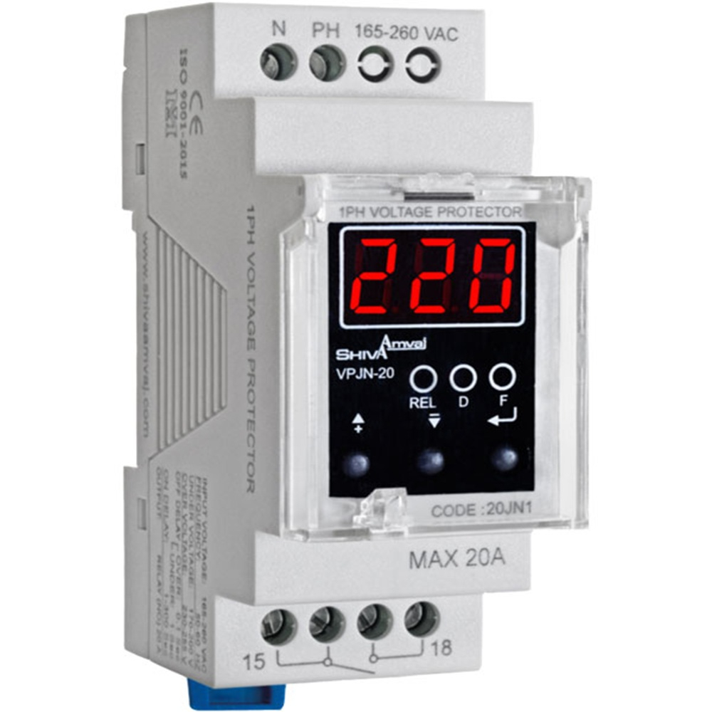 محافظ ولتاژ شیوا امواج مدل دیجیتالی VPJN-20 کد 20JN1