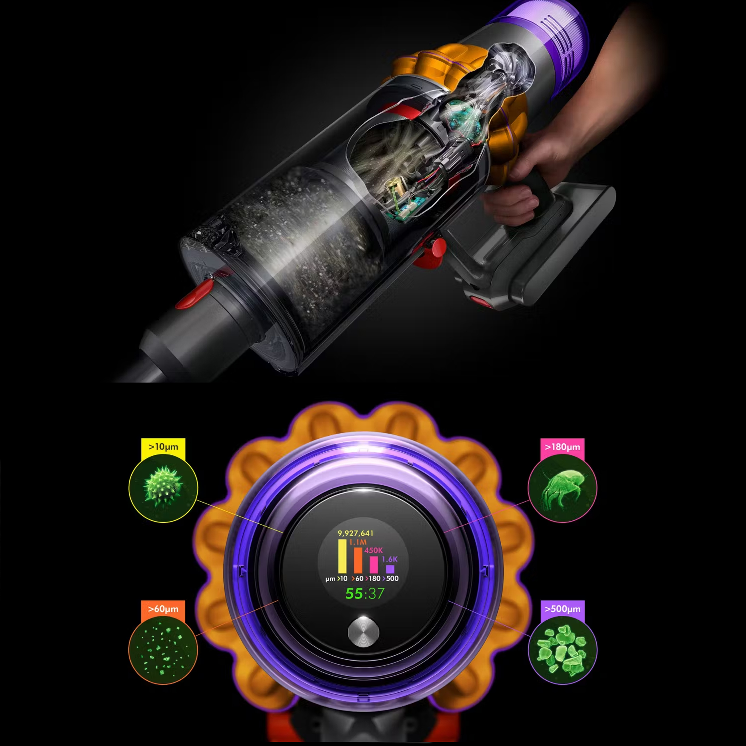 جارو شارژی هوشمند دایسون مدل V15 Detect Total Clean