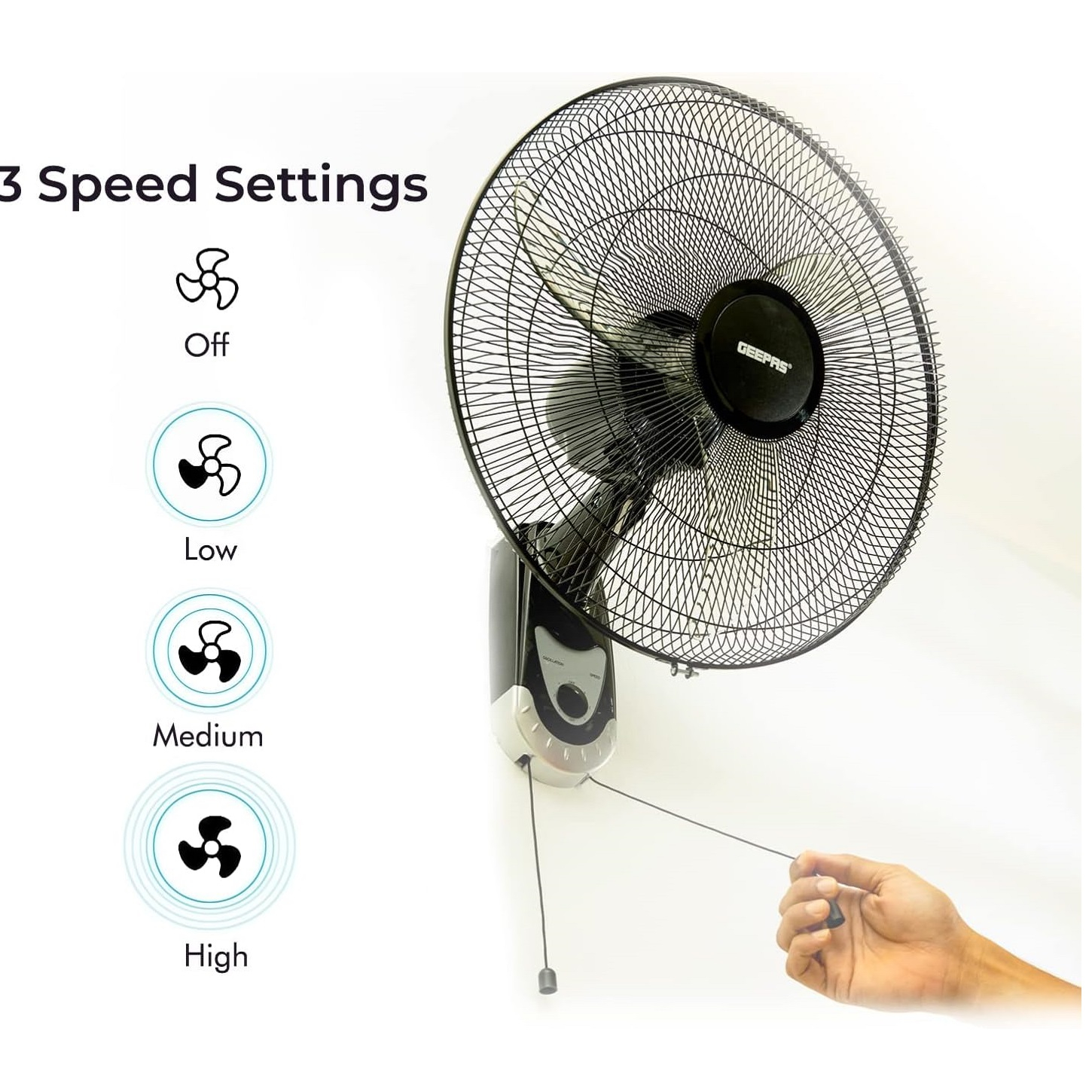 پنکه دیواری جی پاس مدل GF9604