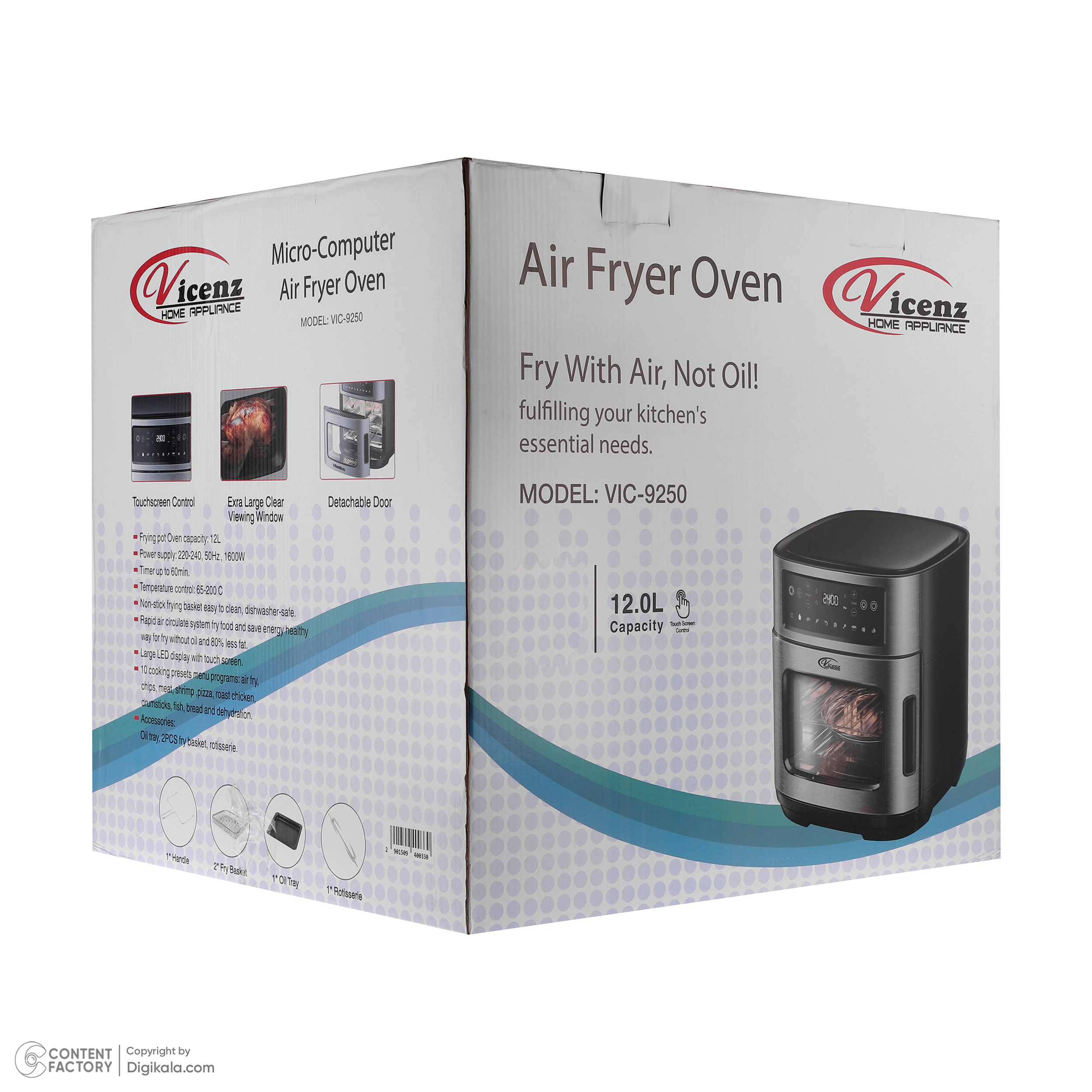 سرخ کن بدون روغن ویکنز مدل VIC-9250