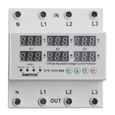 محافظ ولتاژ جریان سه فاز 63 آمپر آی سوئیچ مدل ISVA-1P